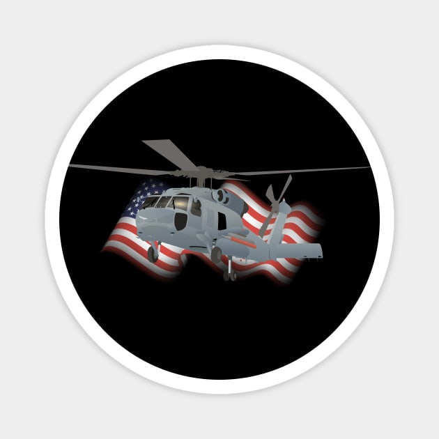 Patriotic SH-60 Seahawk Military Helicopter Magnet by NorseTech